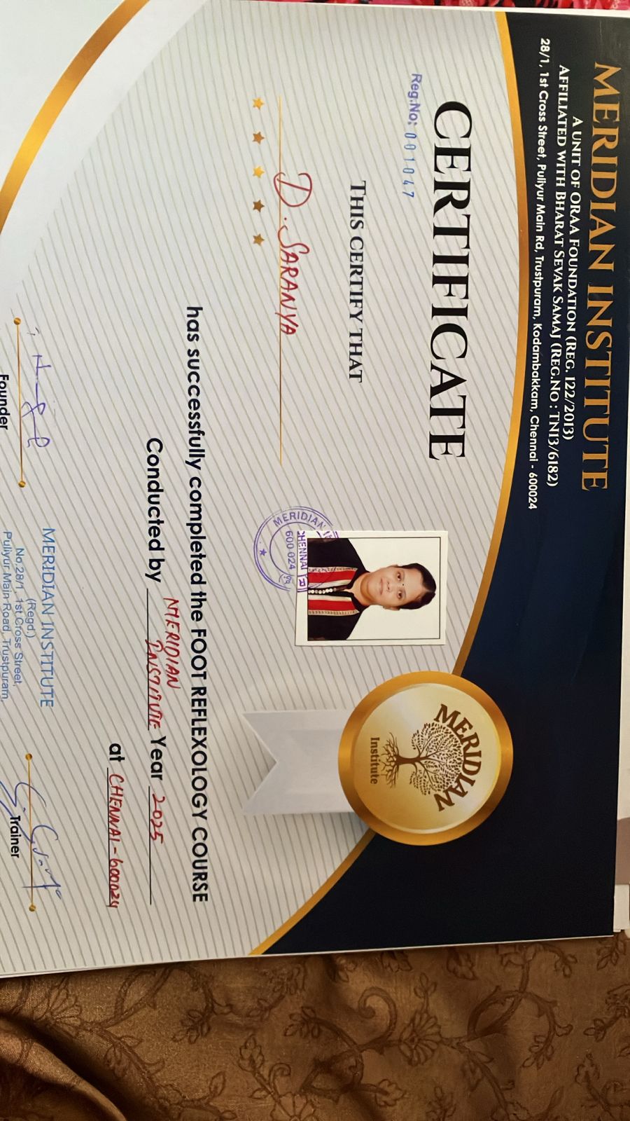 Foot Reflexology Certificate